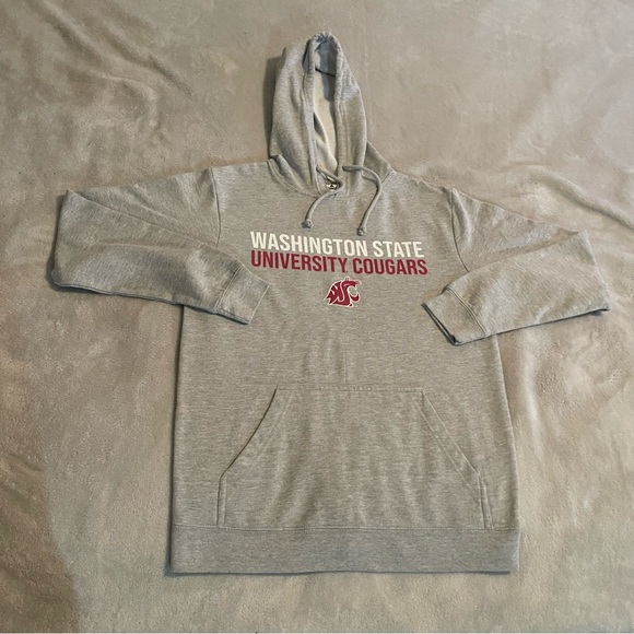 WSU Cougars Hoodie Adult Small Gray Sweatshirt Sweater Pullover Fleece NCAA Logo - Picture 1 of 9